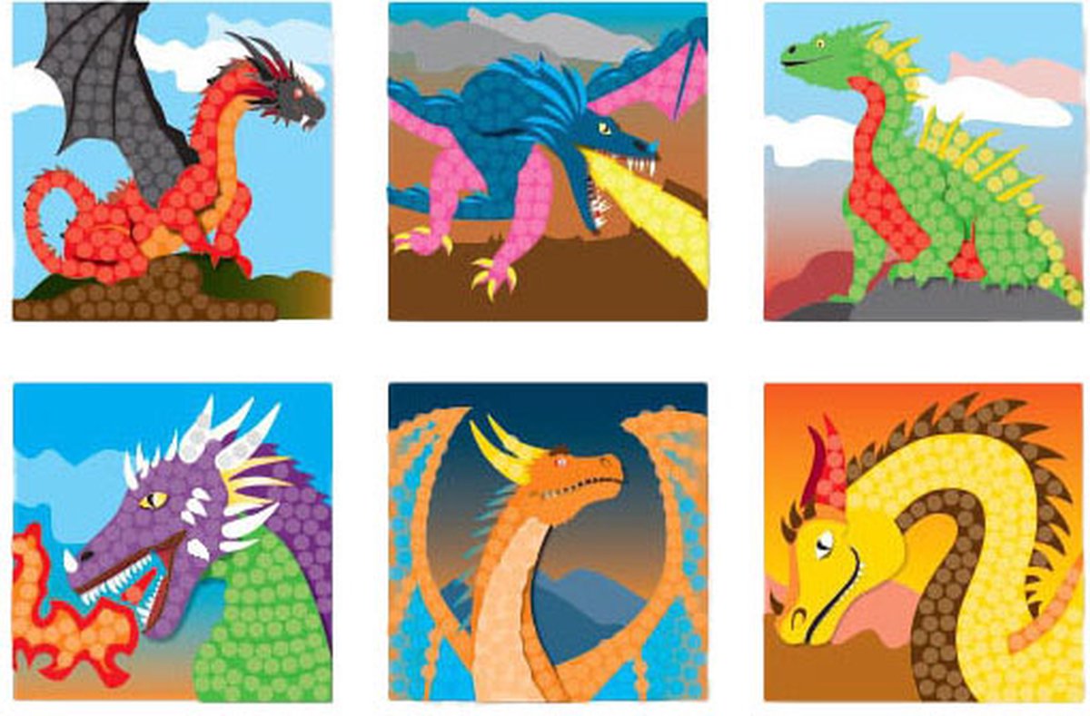   Mosaic Kaarten Versieren Fantasy Dragon
