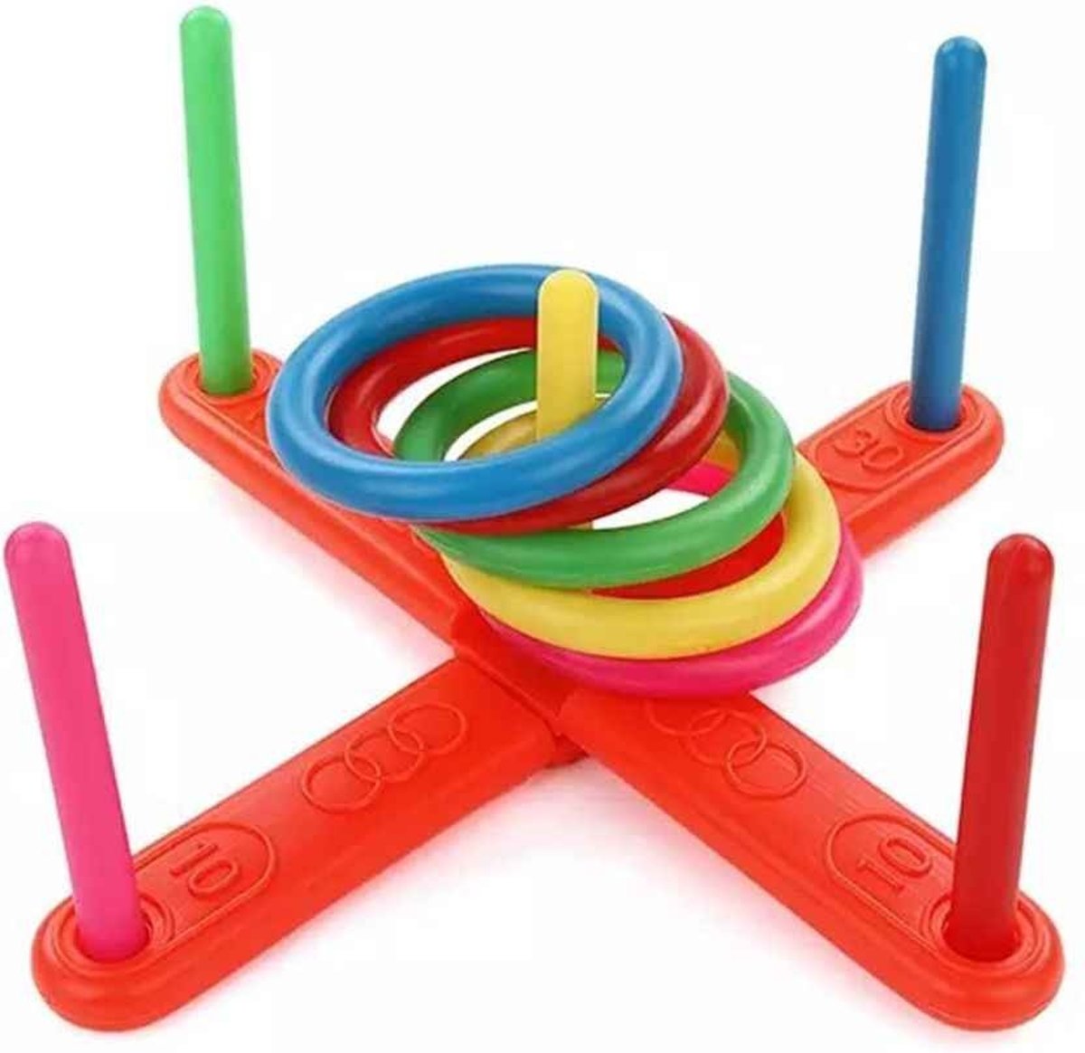 Playfun Ringwerpen Toss Game 40 Cm Rood