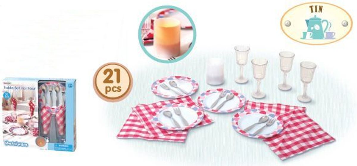 Speelgoed Servies voor 4 personen - 21-delig