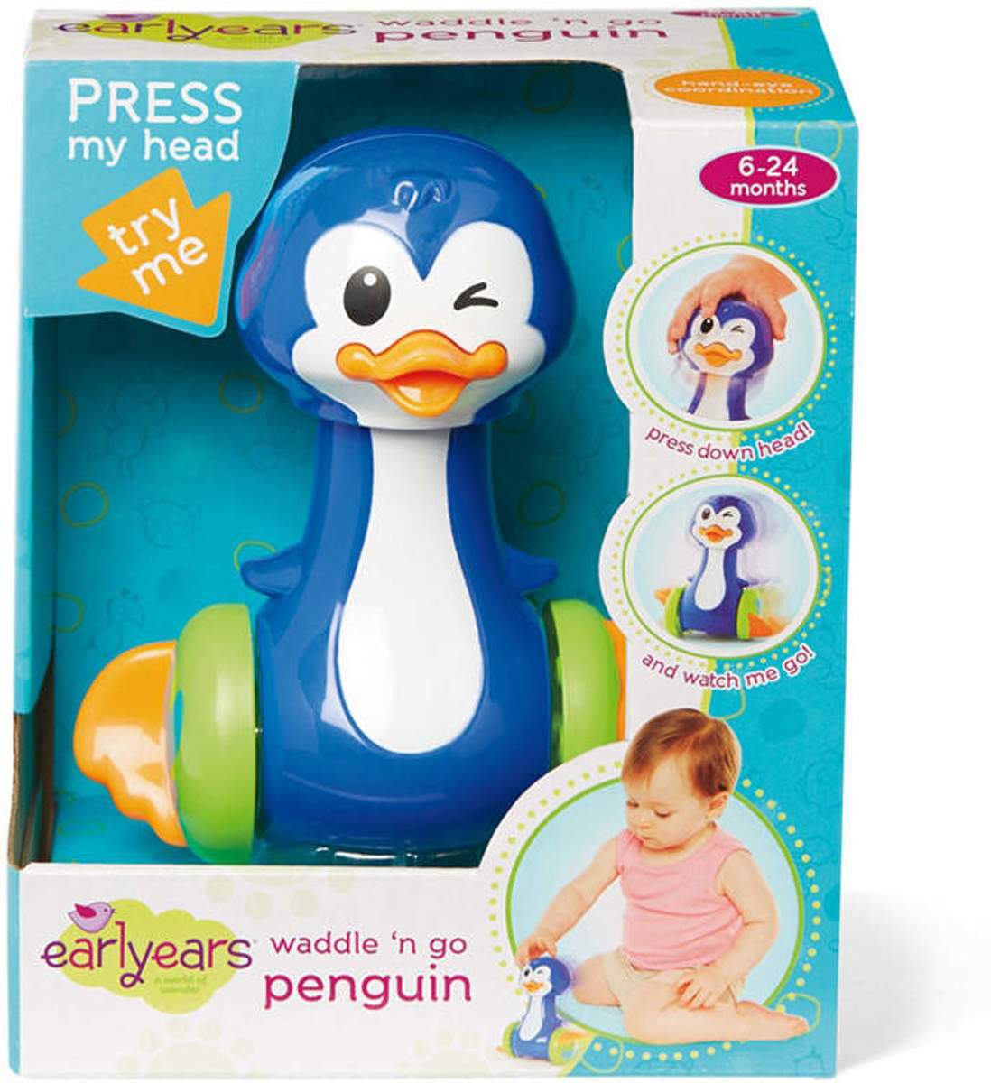 Playing Kids Push & Go Animals Pinguïn