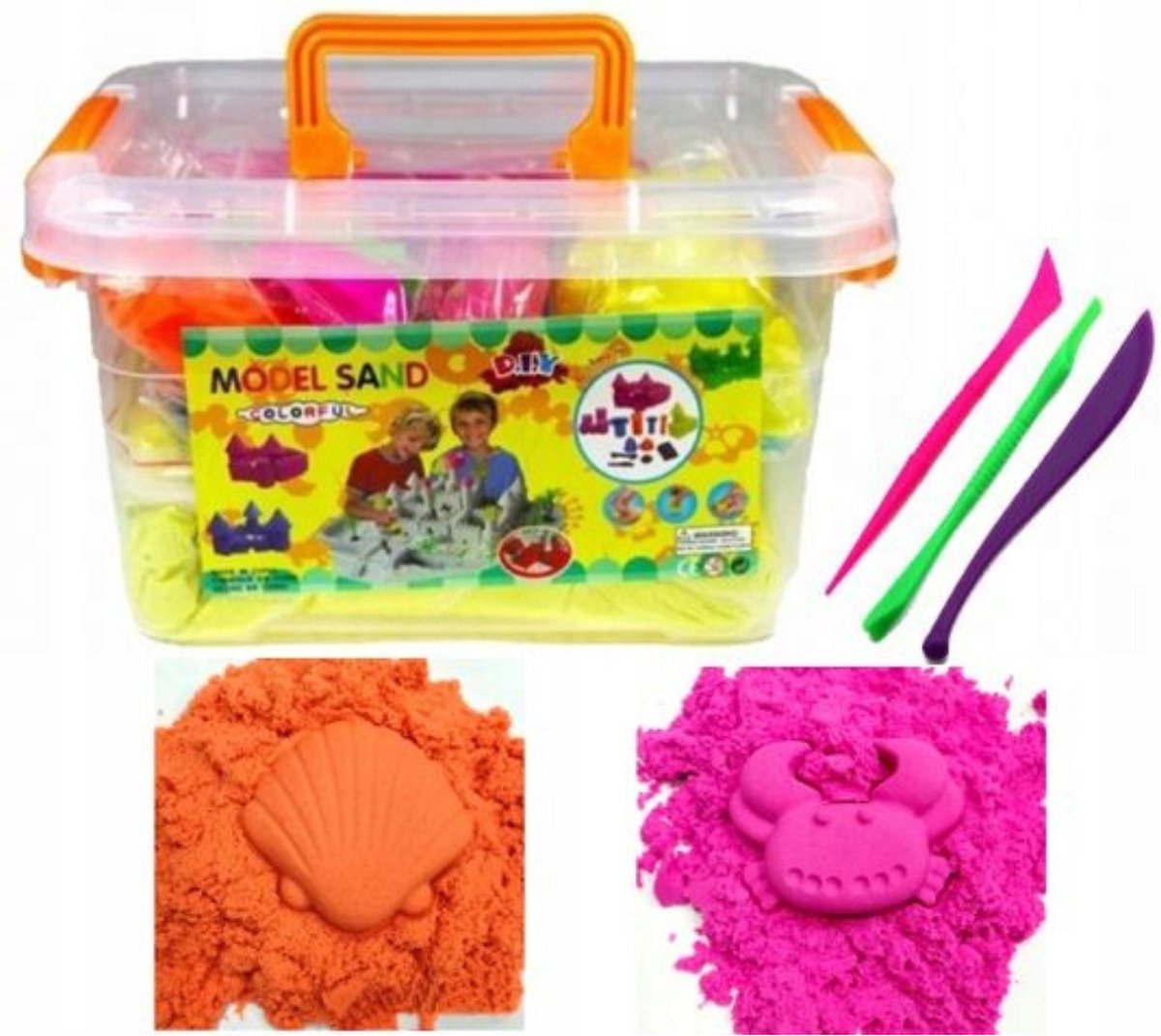 Kinetisch   - 2 kg Magisch   - Inclusief vormpjes - Willekeurige kleuren -Speelzand - Sensorisch Speelgoed - Montessori Speelgoed - Ontwikkelings Speelgoed - Jongens en Meisjes