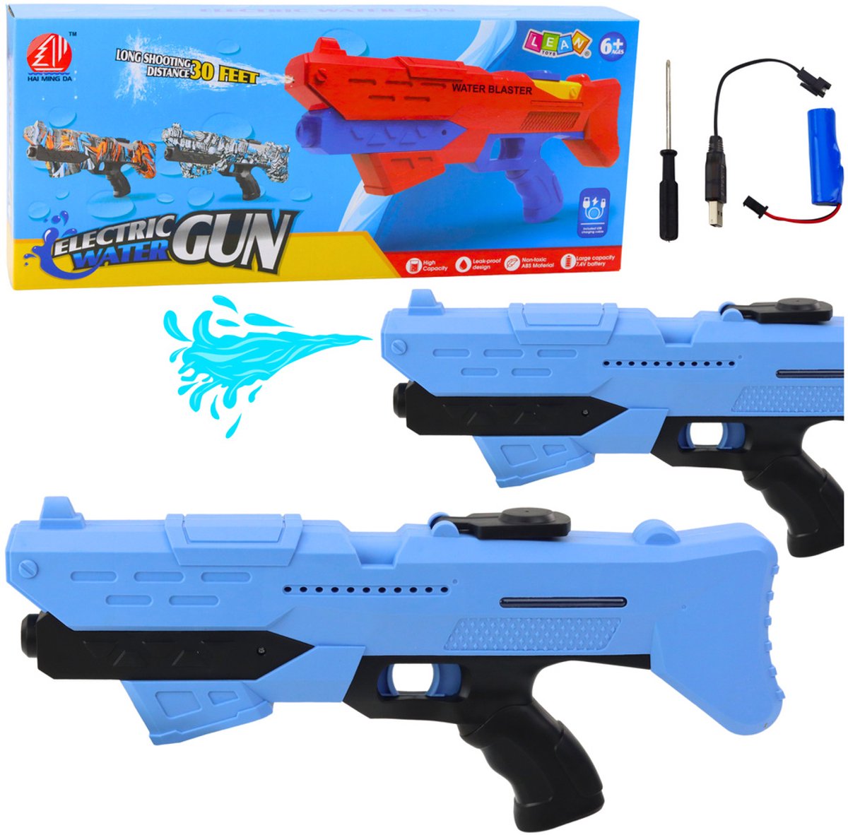  ® - Elektrisch   - Blauw - 42 cm - tot circa 10 meter - Waterspeelgoed - Watergun - Buitenspeelgoed