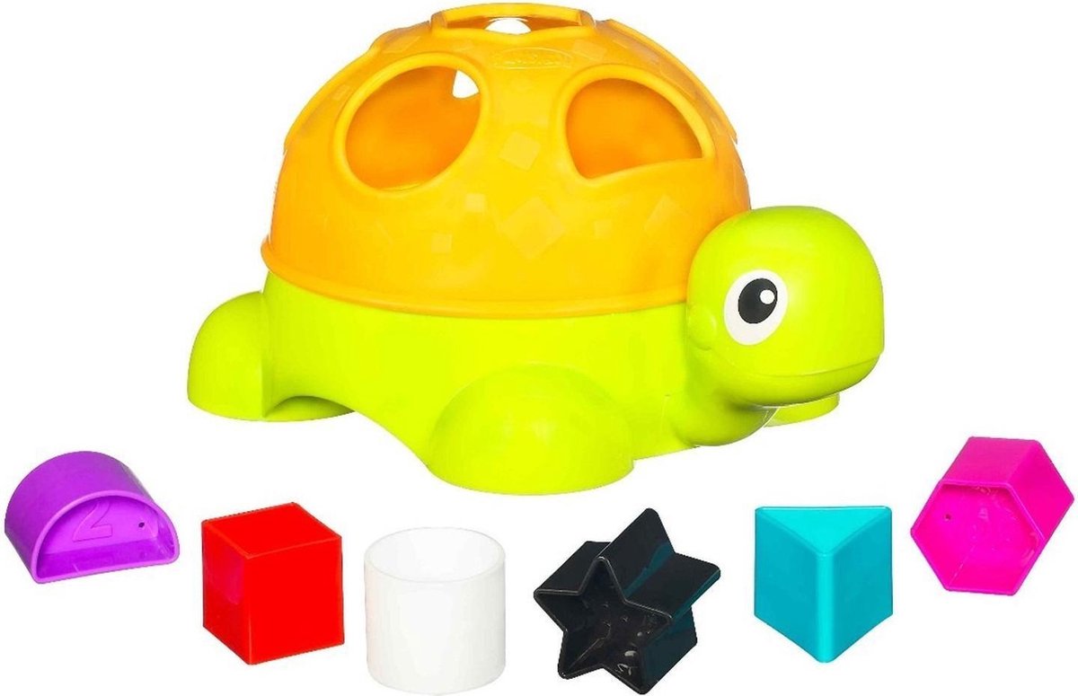 Playskool vormenschildpad met 6 blokjes.