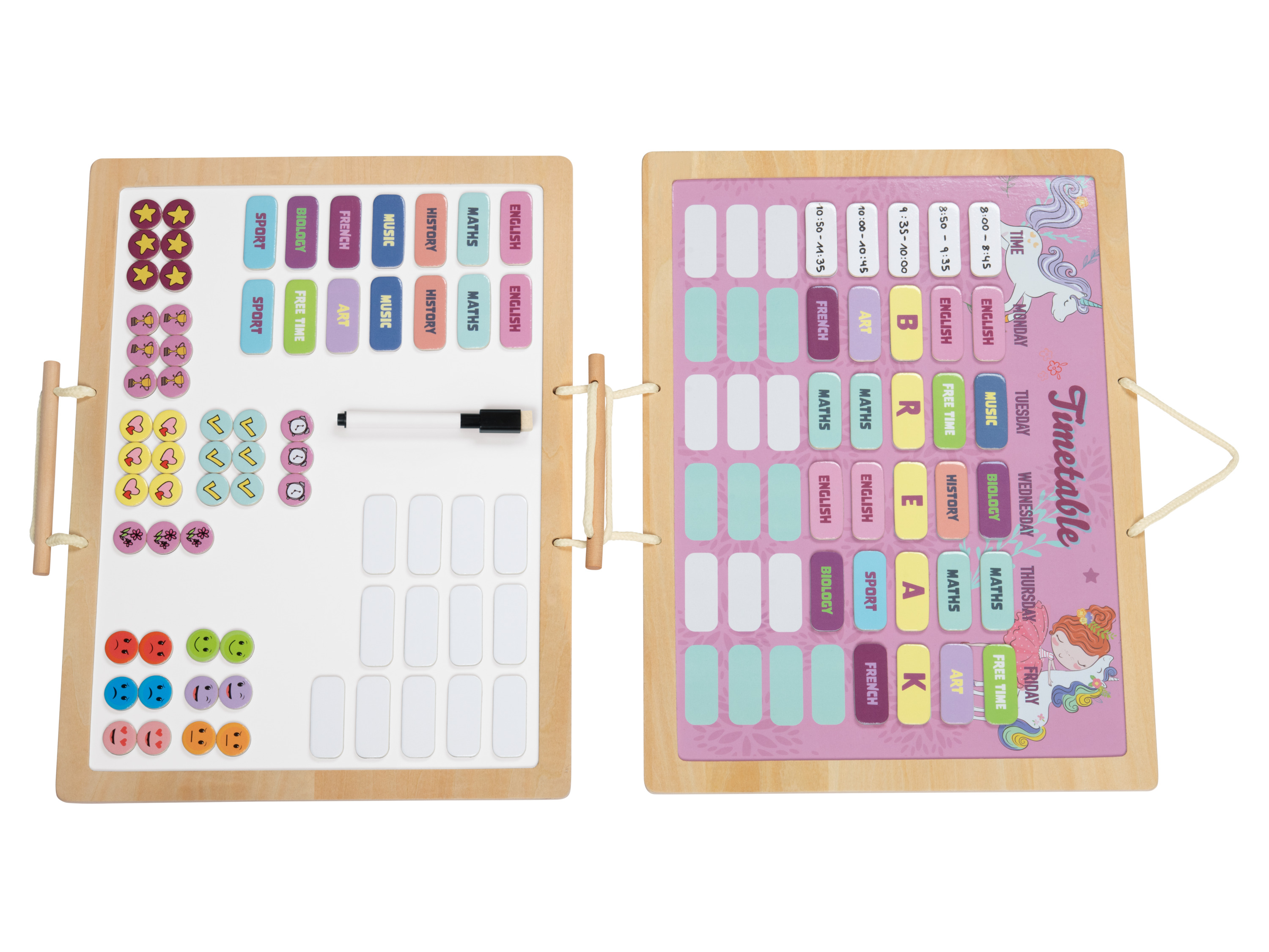 Playtive Magnetische urenplanning en kalender (Roze rooster)