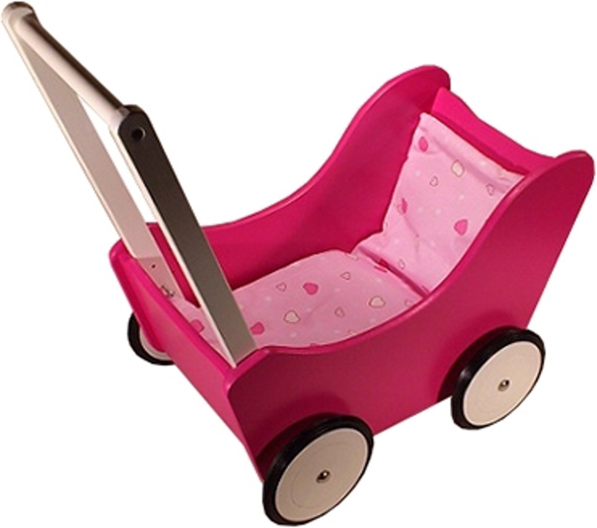 Playwood - Houten Poppenwagen Fuchsia (incl dekje)