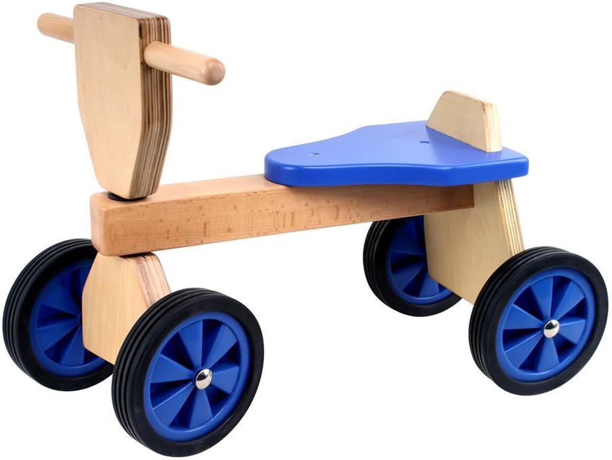 Playwood Loopfiets - Vierwieler - Blauw - Hout