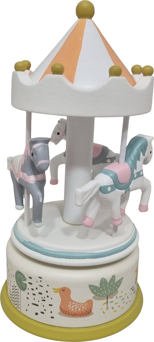   Muziekdoos Carrousel Pastel met Circus paardje L