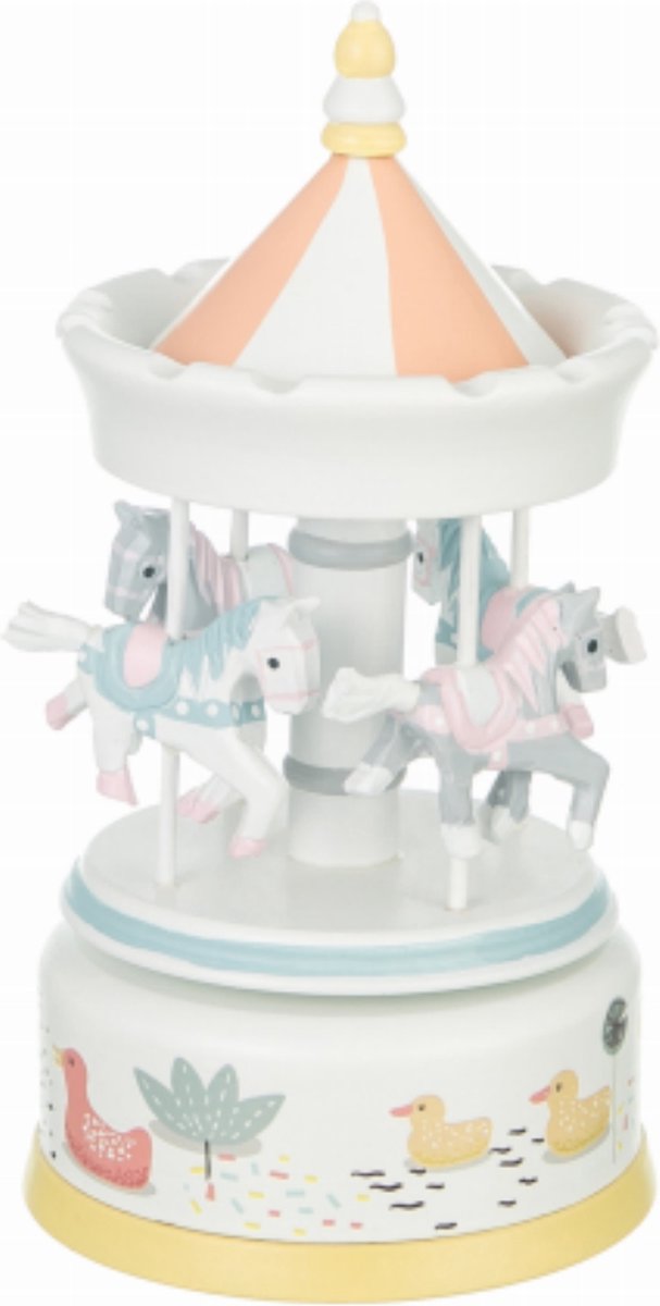   Muziekdoos Carrousel Pastel met Circus paardje XL