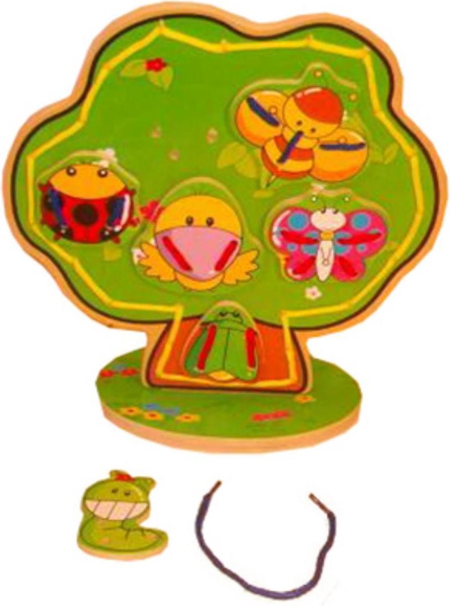 Playwood Rijg Boom met 6 insect figuren