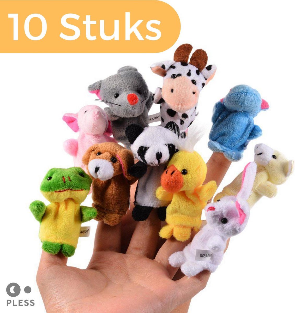 10x Handpop Vingerpop - Handpoppen Living Puppets - Willekeurige Diertjes - Pless®