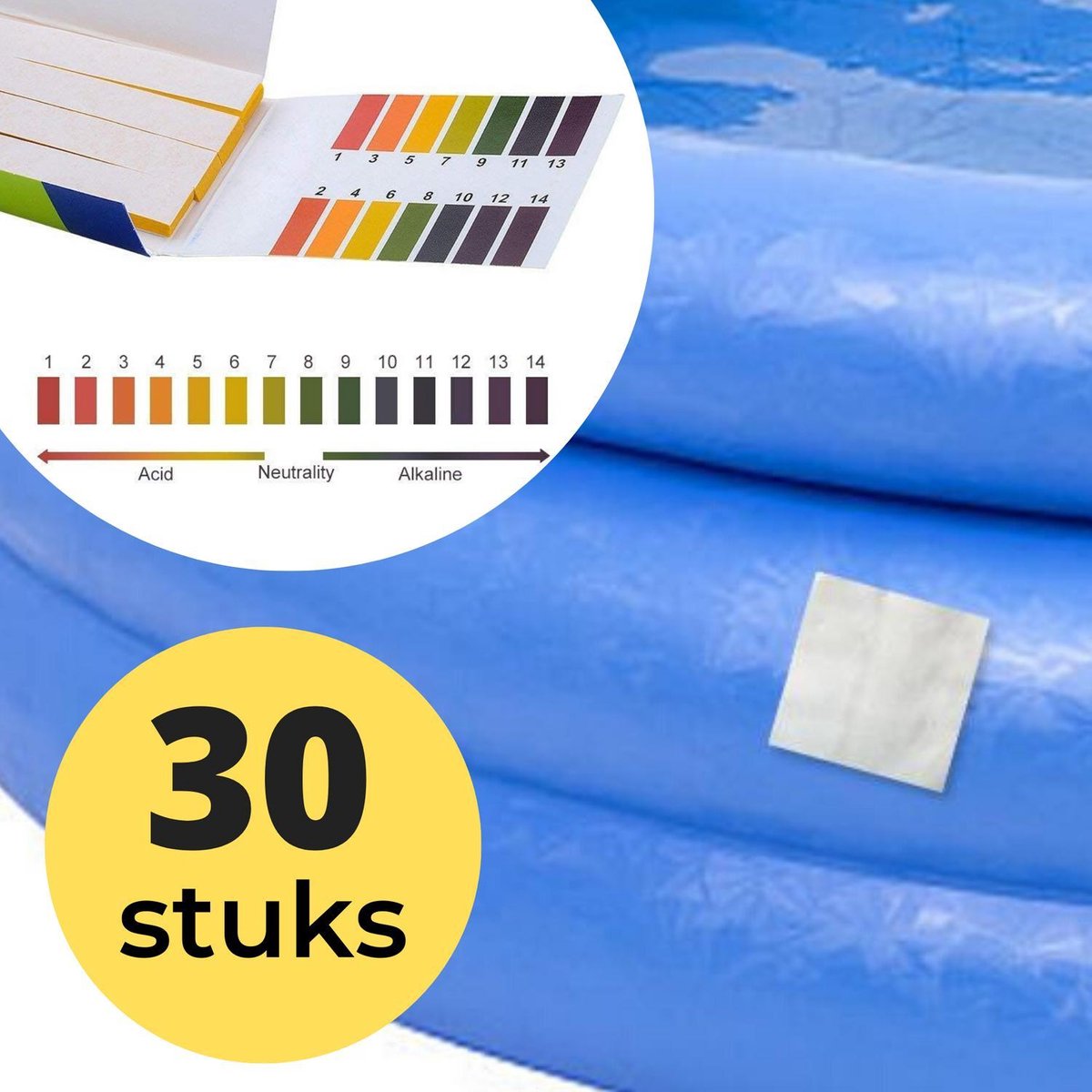 30x Zwembad Onderhoud Reparatie Set - Geschikt voor Opblaasbaar Zwembad en speelgoed met 80 PH meter strips - Pless®