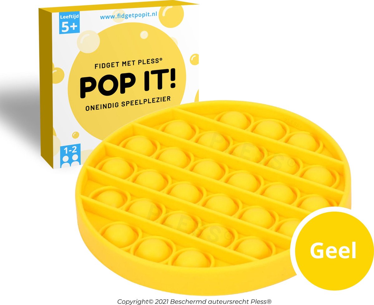 Fidget Toys Pop It Speelgoed - Cirkel Geel - Bekend  van TikTok - Pless®