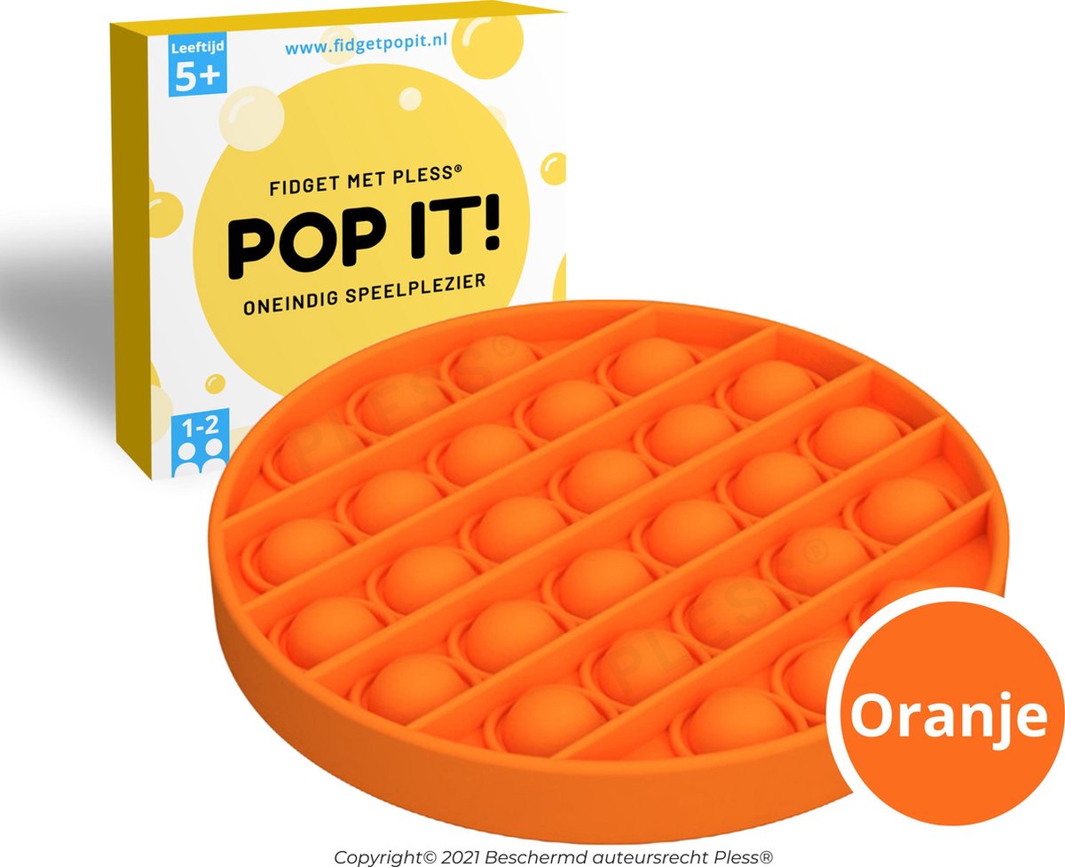 Fidget Toys Pop It Speelgoed - Cirkel Oranje - Bekend van TikTok - Pless®