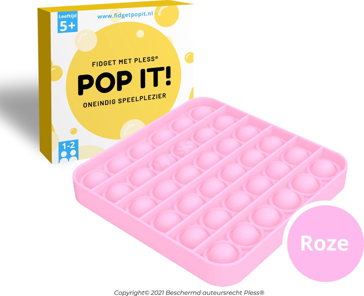 Fidget Toys Pop It Speelgoed - Vierkant Roze - Fidget Toy - Pless®