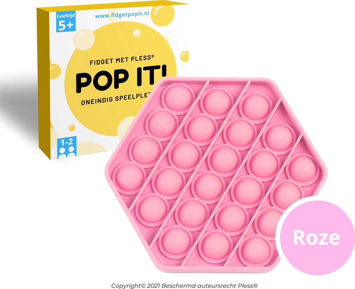 Fidget Toys Pop It Speelgoed - Zeshoek Roze - Fidget Toy - Pless®