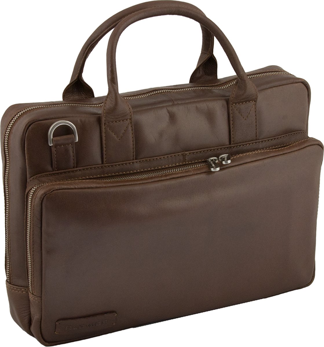 Plevier Leren Laptoptas cognac