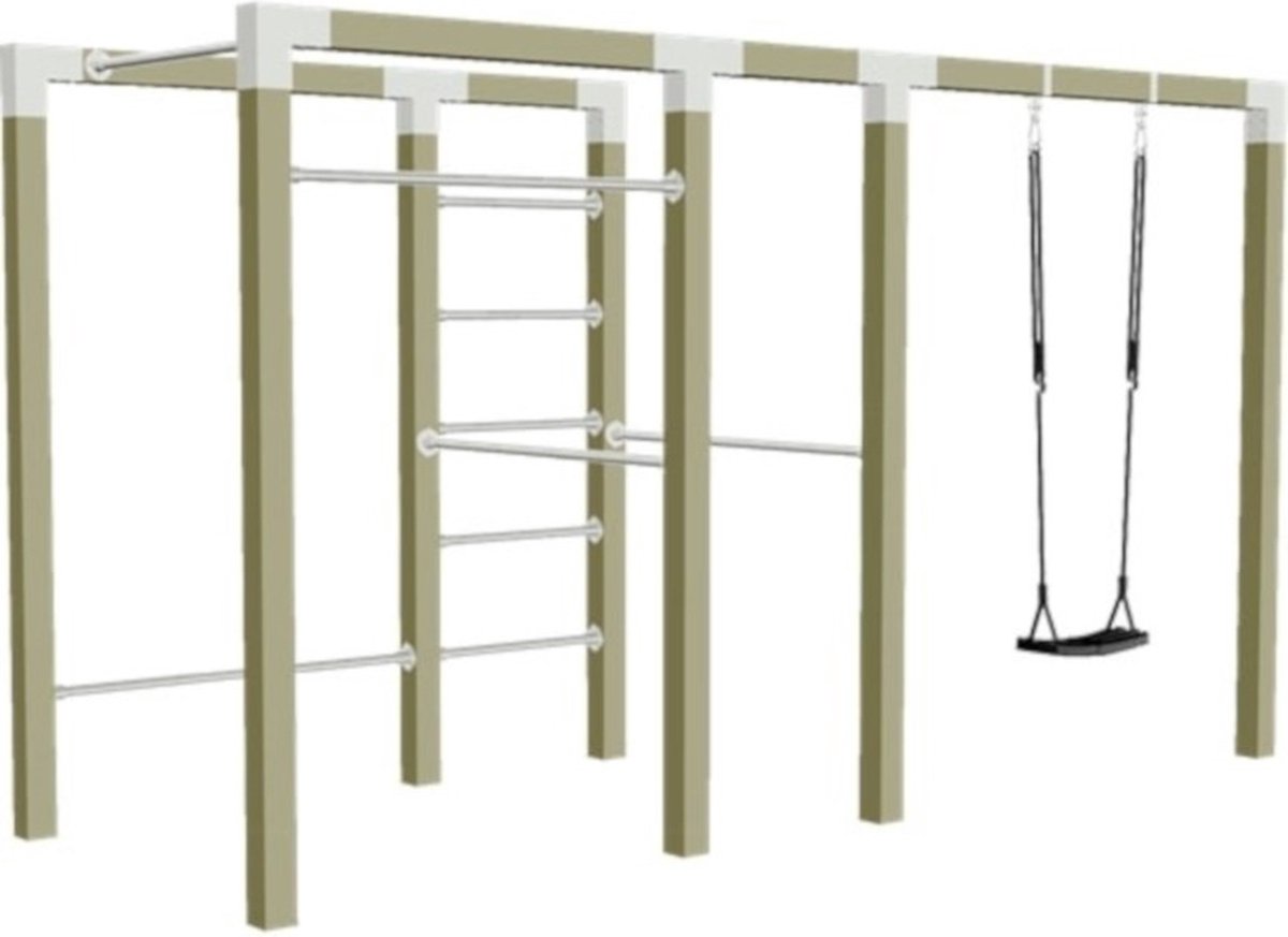 Outdoor fitnesstoestel geïmpregneerd hout - model 3