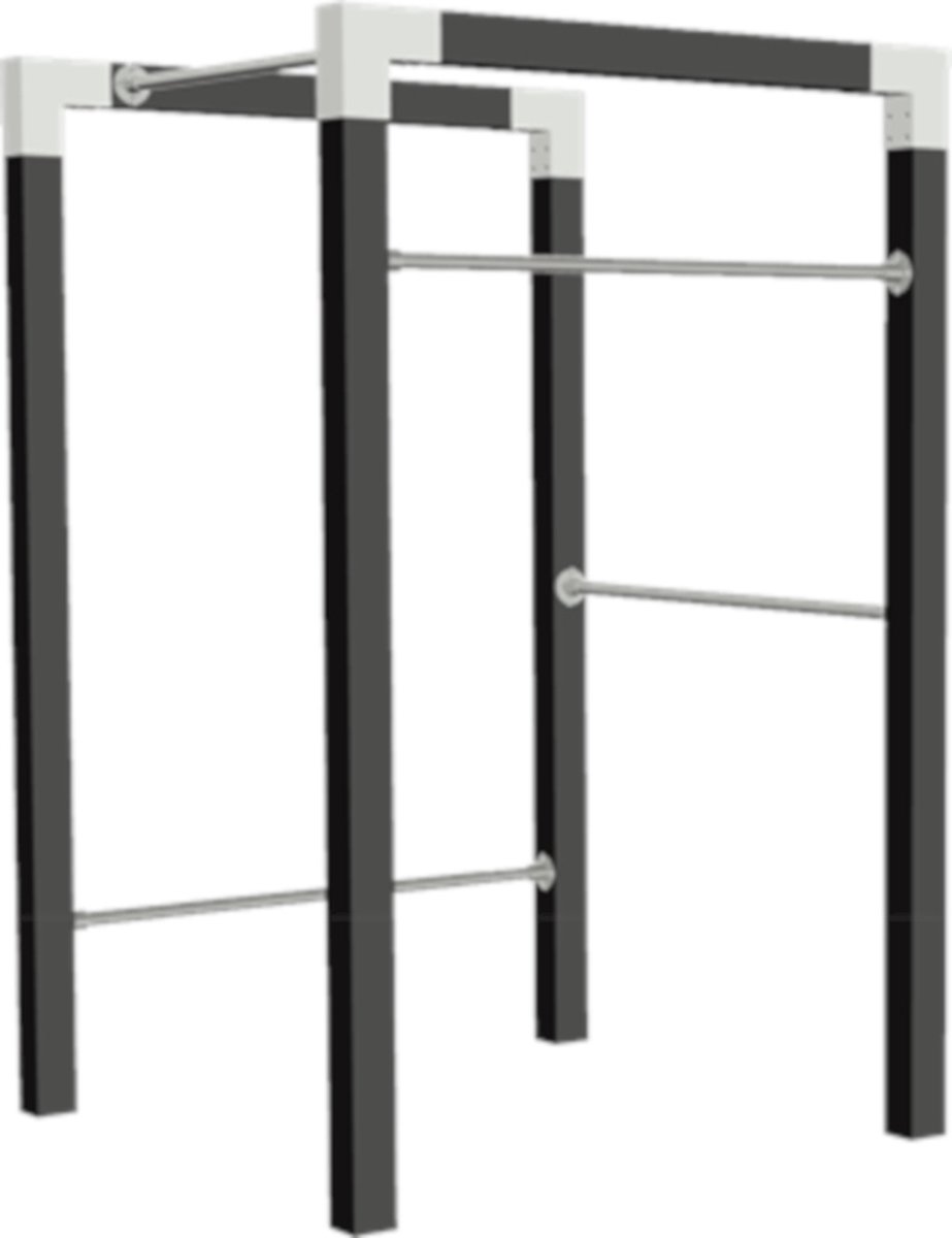 Outdoor fitnesstoestel zwart hout - model 1