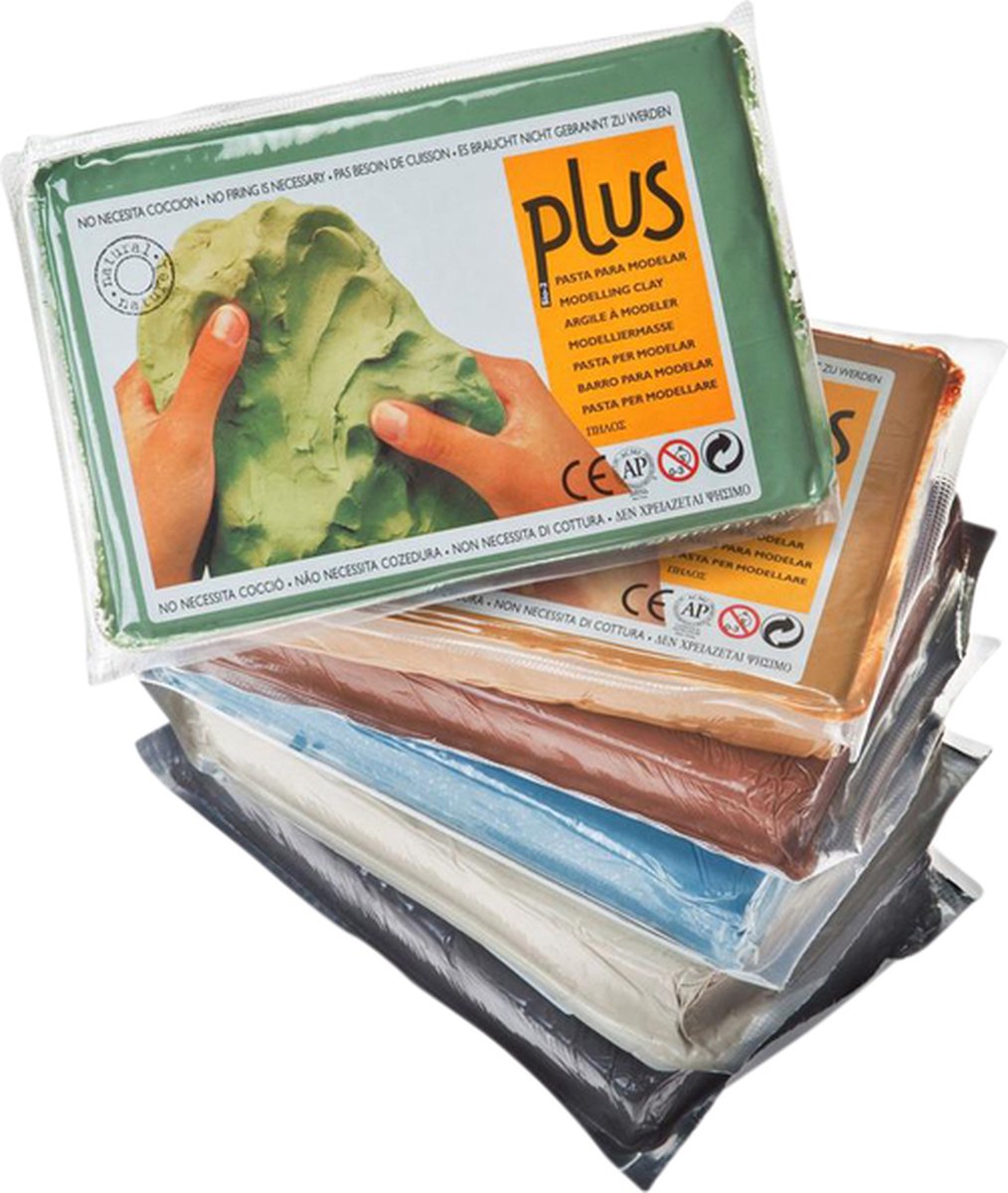 Klei Plus 1kg zwart - 12 stuks