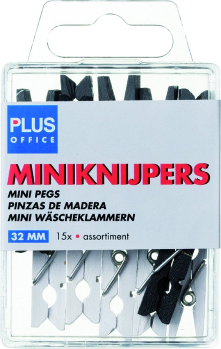 Miniknijpers   32mm assorti - 15 stuks