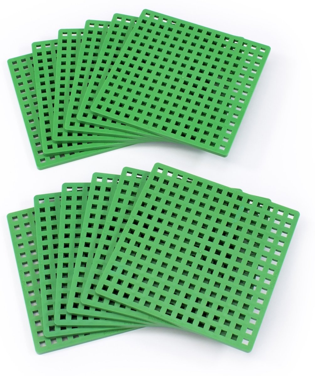 Plus-Plus Baseplate 12-Pack, Green, Construction Toy