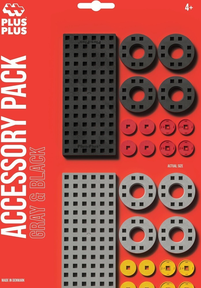 Plusplus Bouwplaat grijs/zwart klein en wielen Plus-Plus: 26 stuks 3965