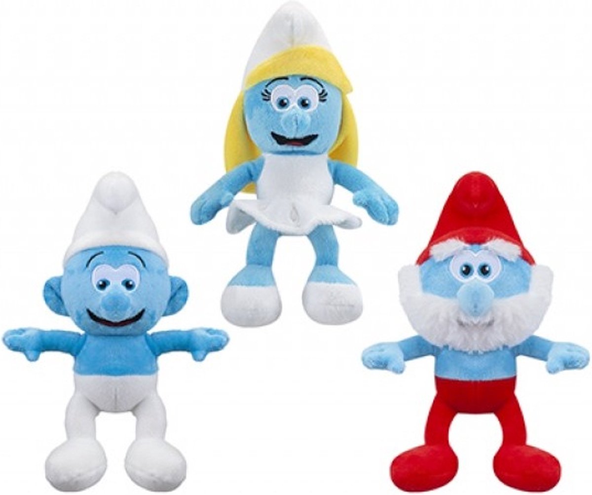 3 Smurfen knuffels - 20 cm - Smurfin - Grote Smurf en normale smurf