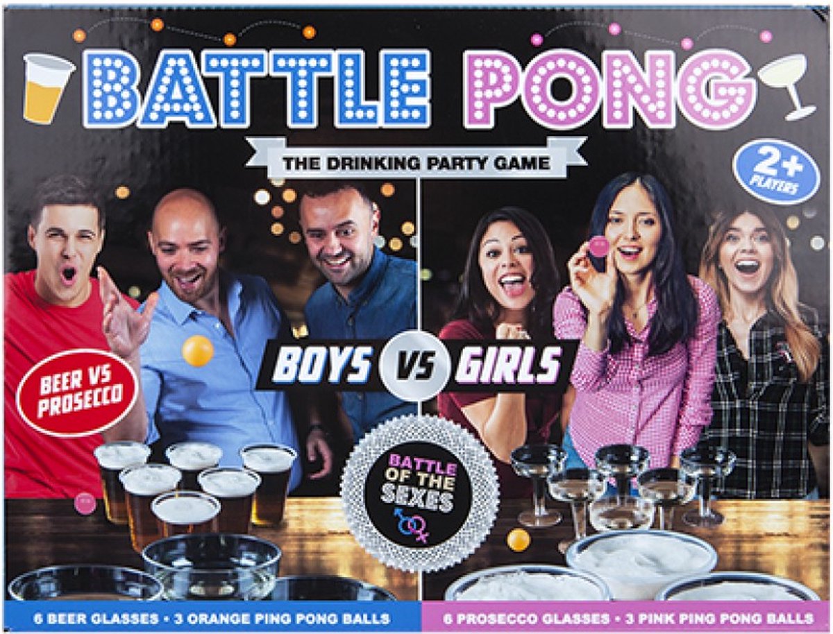 Battle Pong - The Drinking Party Game - Beer Pong - Boys VS Girls