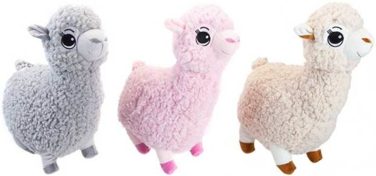 PMS Pluche Alpaca, Roze, Creme of Grijs