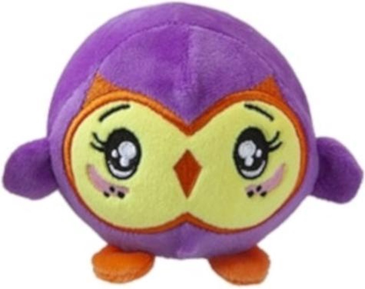 Pms Knuffels Squishimi Uil Junior Pluche 9 Cm Paars/geel