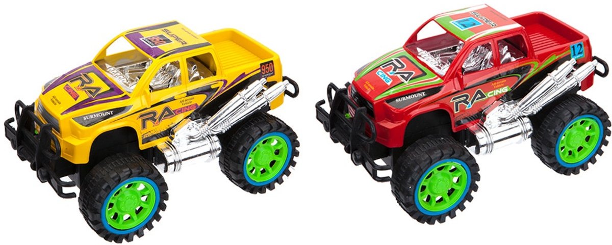 Pms Monstertrucks Inertia Power 20 Cm Geel/rood 2-delig