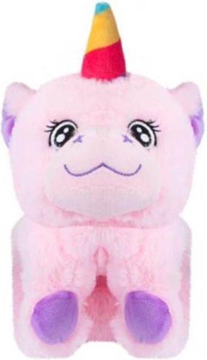 knuffelarmband Unicorn meisjes 28 cm pluche roze