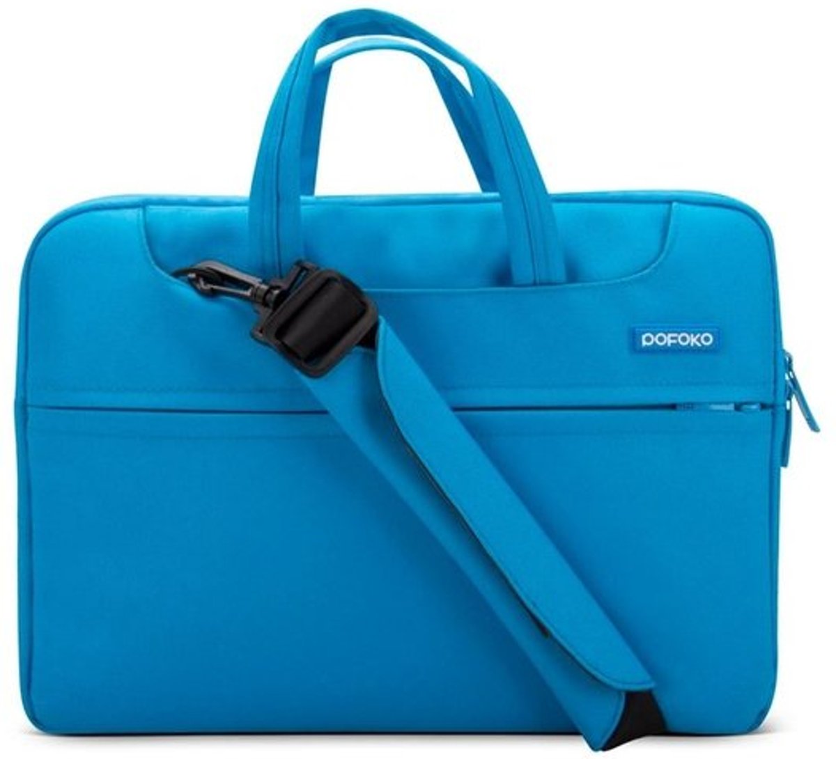 POFOKO 12 inch laptoptas met schouderband - Blauw