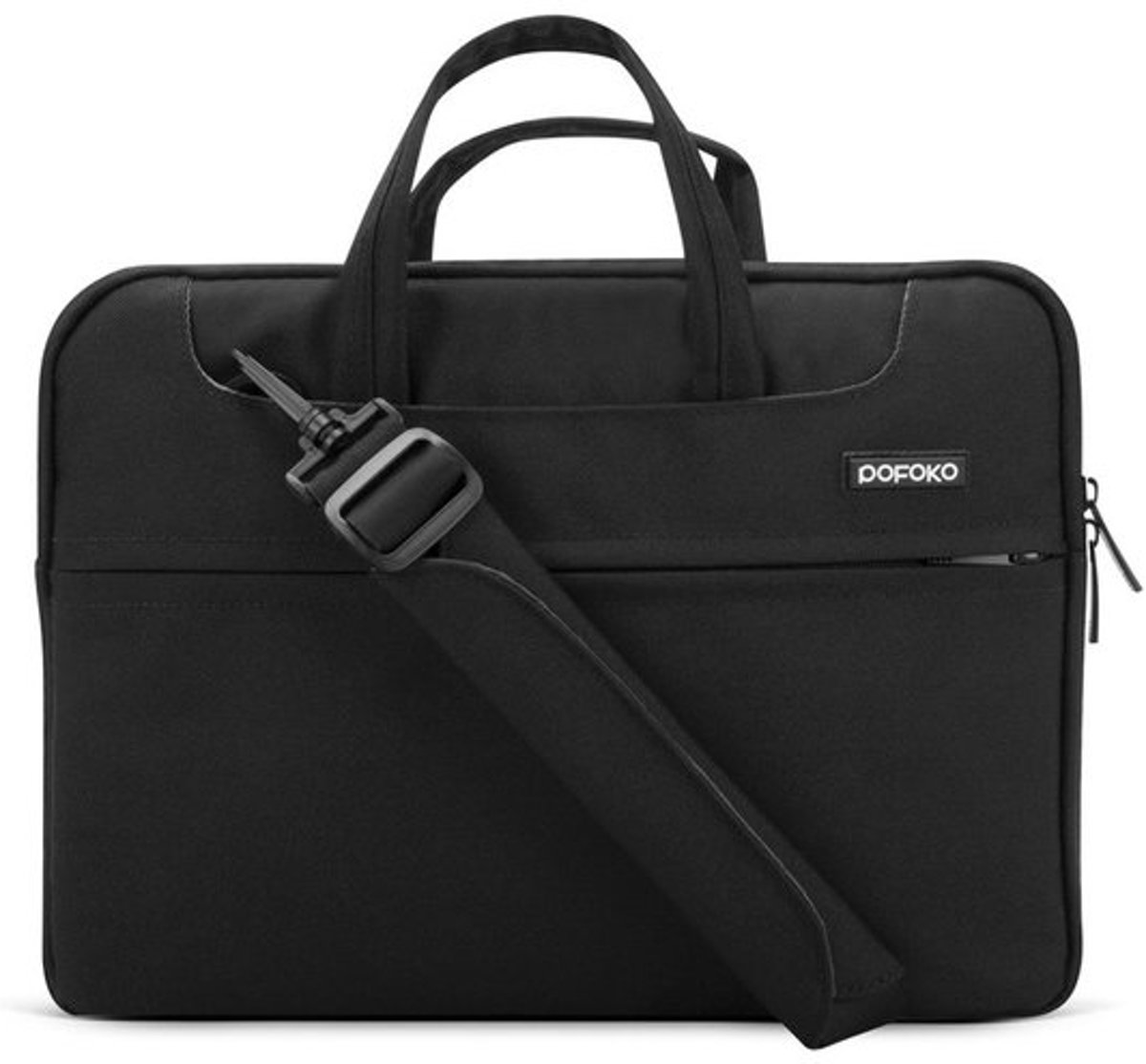 POFOKO 12 inch laptoptas met schouderband - Zwart