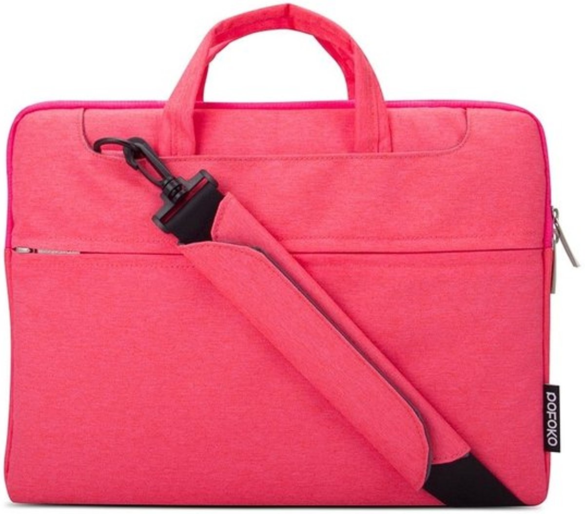 POFOKO 13.3 inch laptoptas met schouderband - Magenta