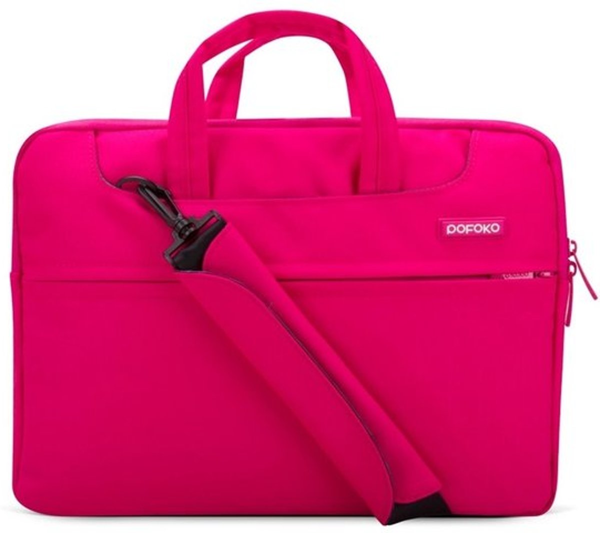 POFOKO 15.4 inch laptoptas met schouderband - Magenta