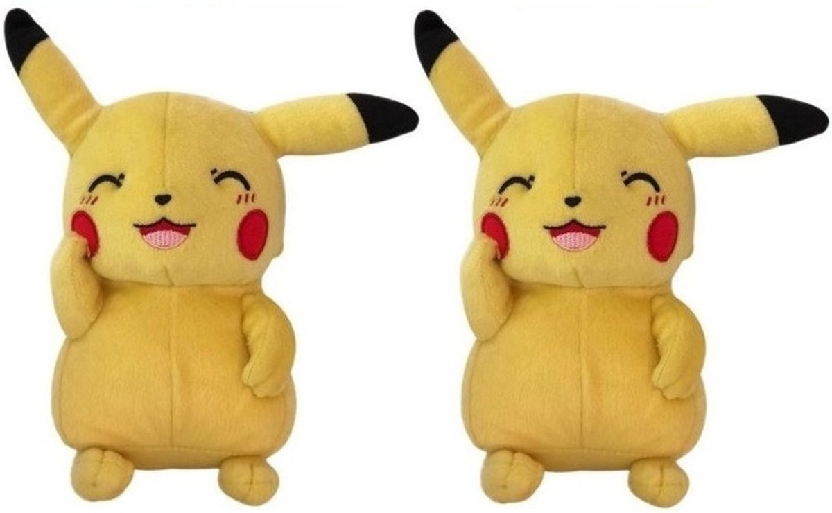 2 Stuks pluche Pikachu knuffel knipoog 20 cm - Pokemon knuffels - Speelgoed voor kinderen