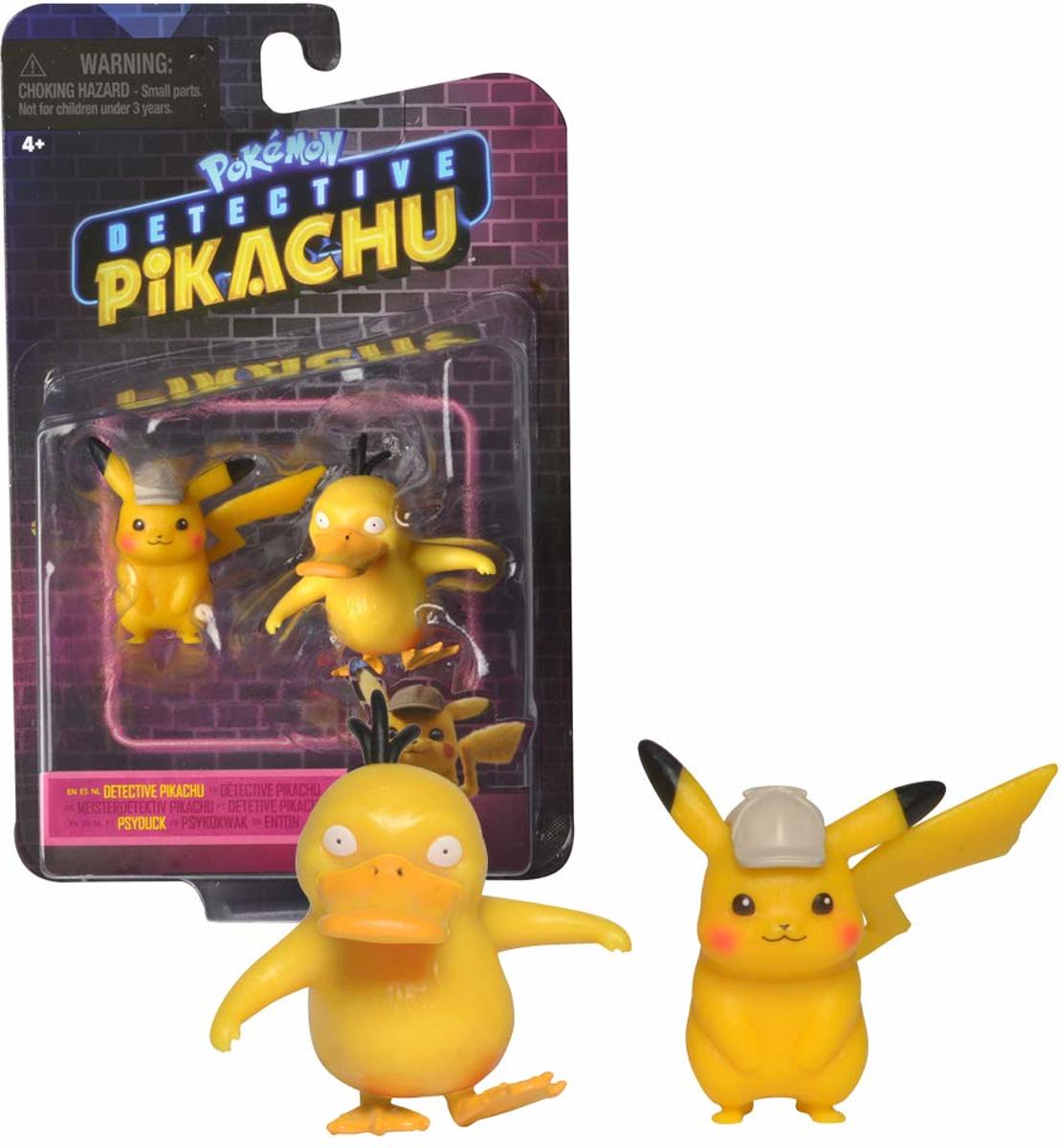 Detective Pikachu en Psyduck Speelfiguren