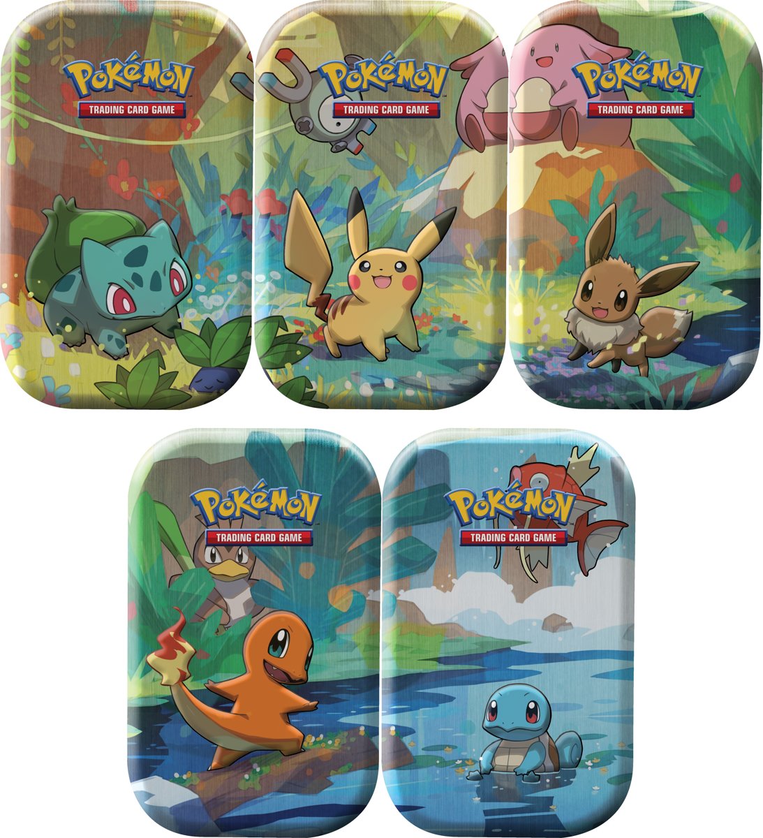 POK TCG Kanto Friends Mini Tin Set of 5