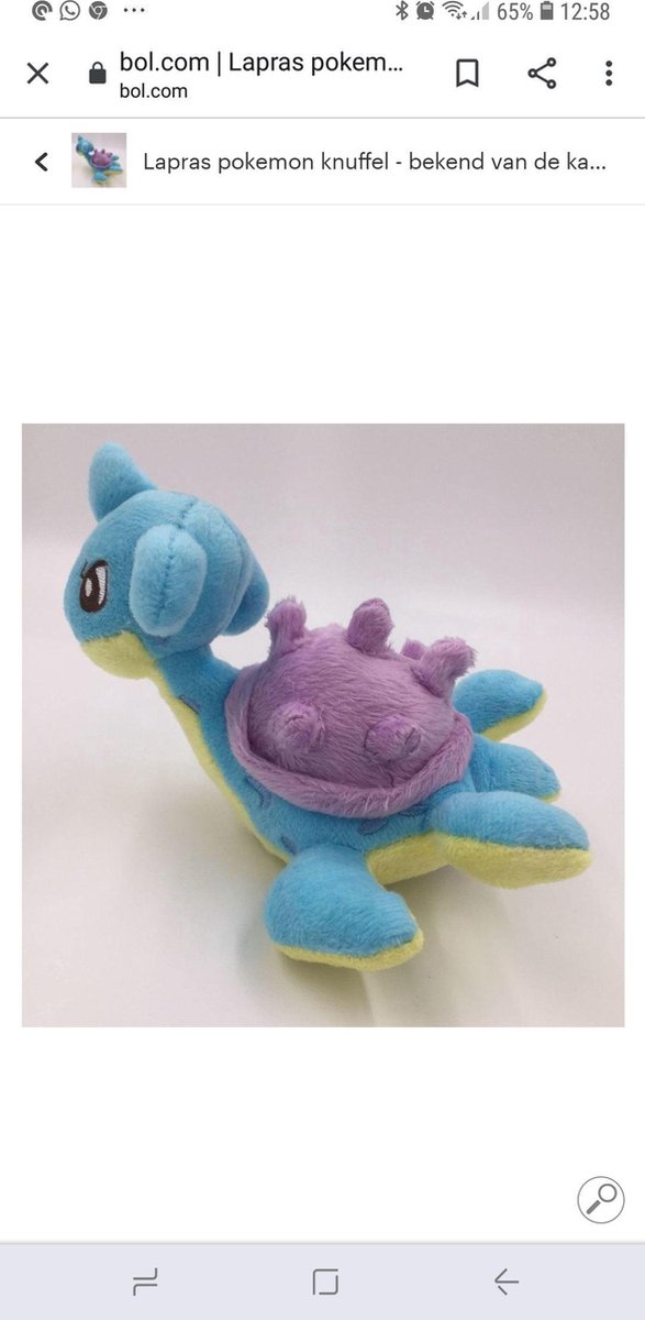 Pokemon, Lapras, Pluche knuffel, Blauw, 15 cm