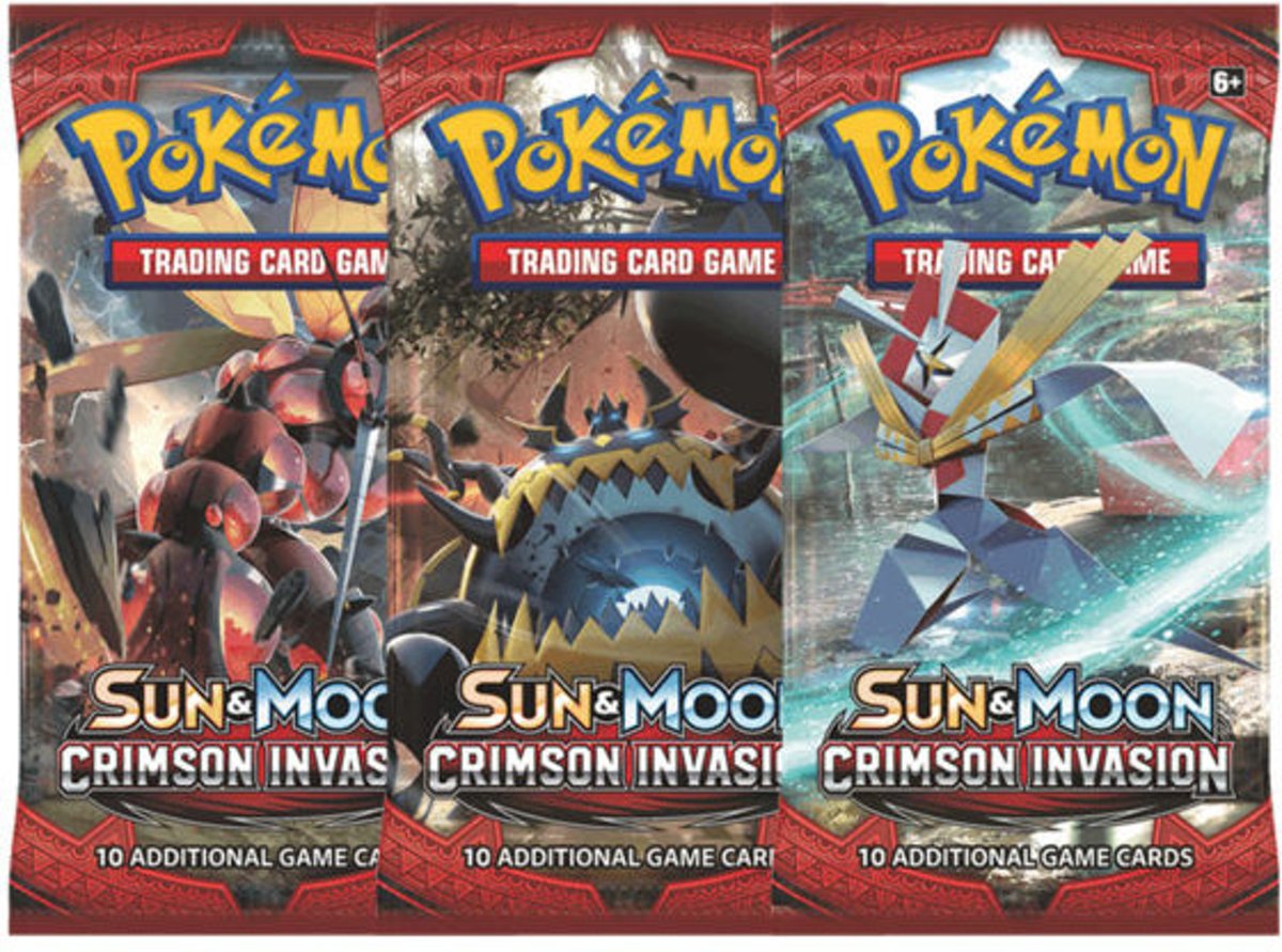 Pokemon 3 Booster Pakjes Sun & Moon Crimson Invasion