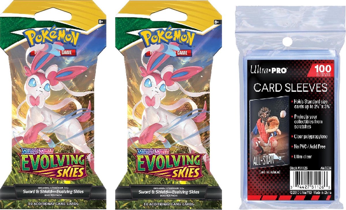 Pokemon kaarten - Pokemon - Evolving Skies - Sleeved Booster pack bundel - pokemon cards