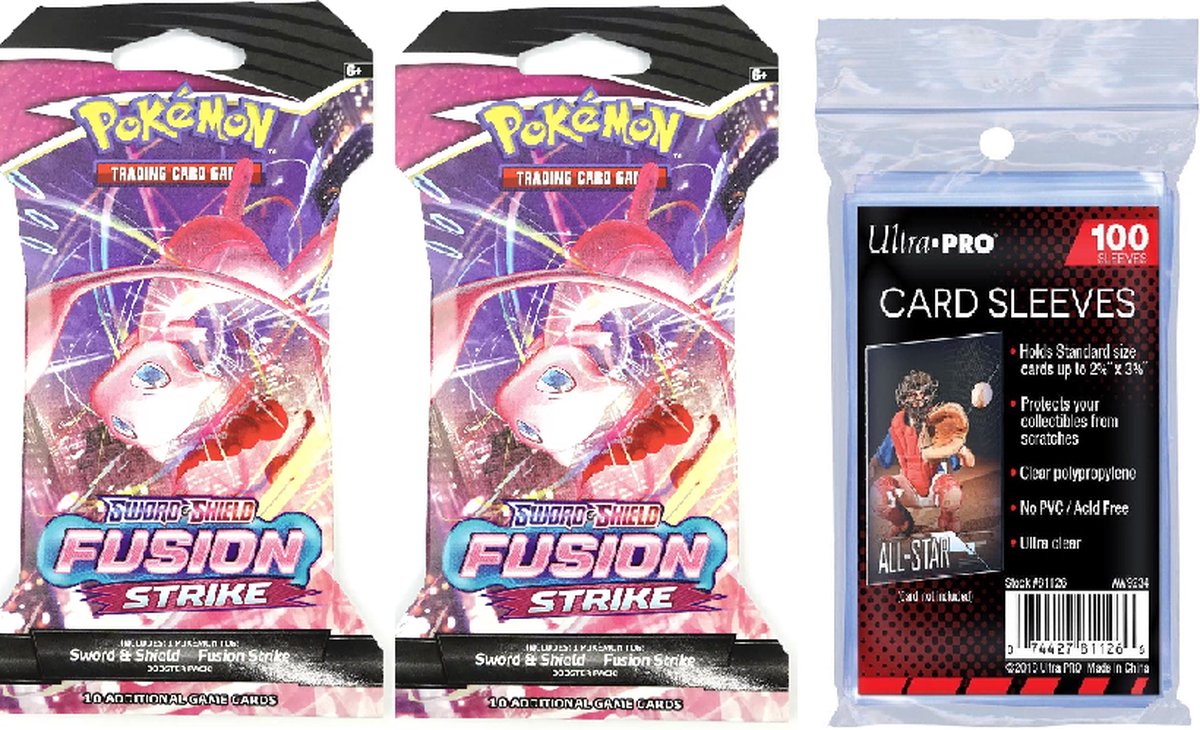 Pokemon kaarten - pokemon - Fusion strike - sleeved booster pack bundel - pokemon cards