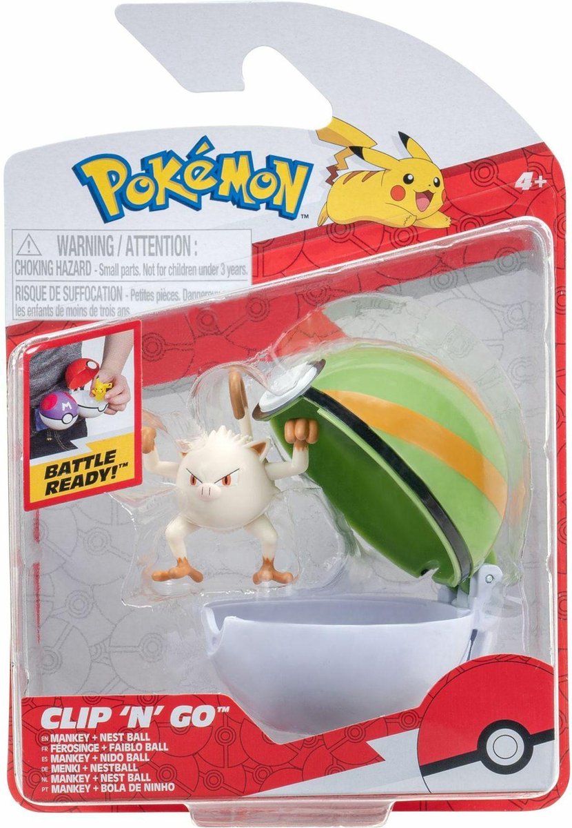 Pokémon - Speelfiguur - Clip N Go - Mankey