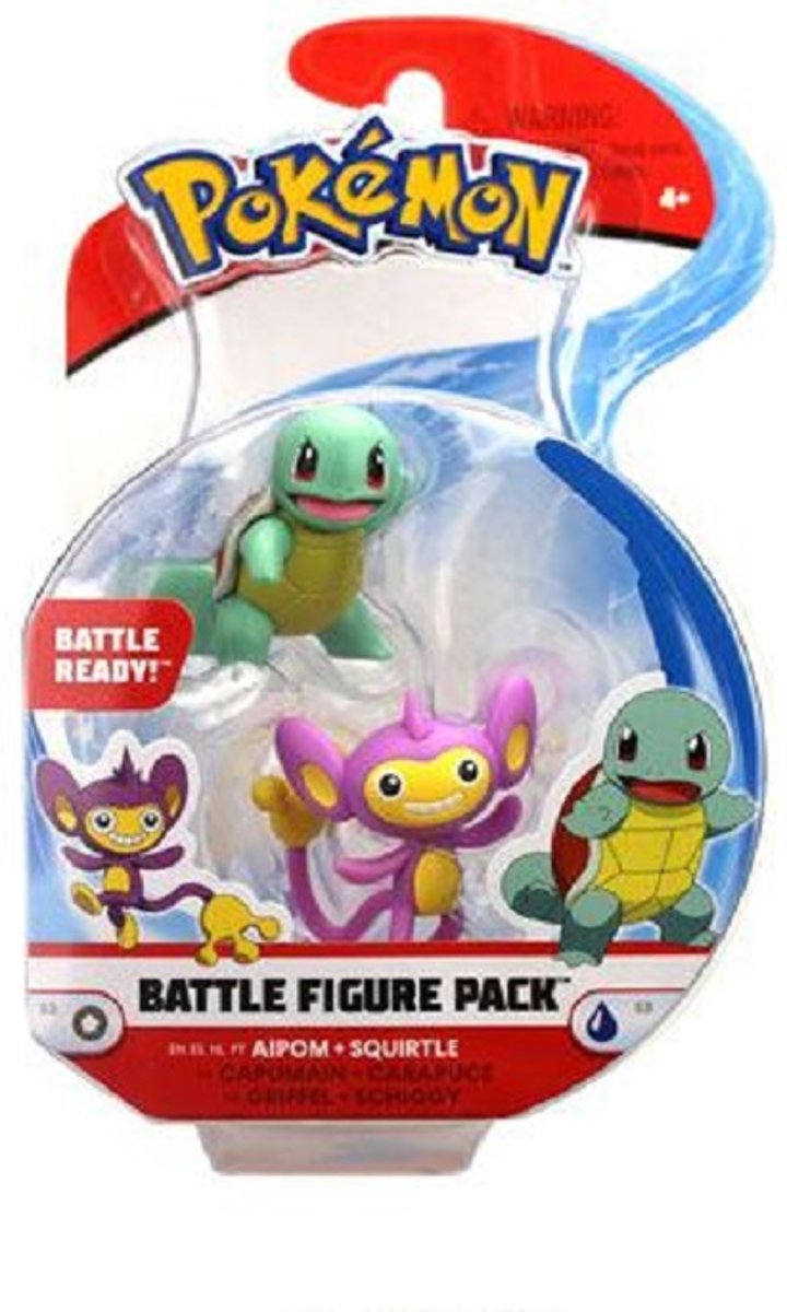 Pokémon Battle Actie Figuren Aipom en Squirtle