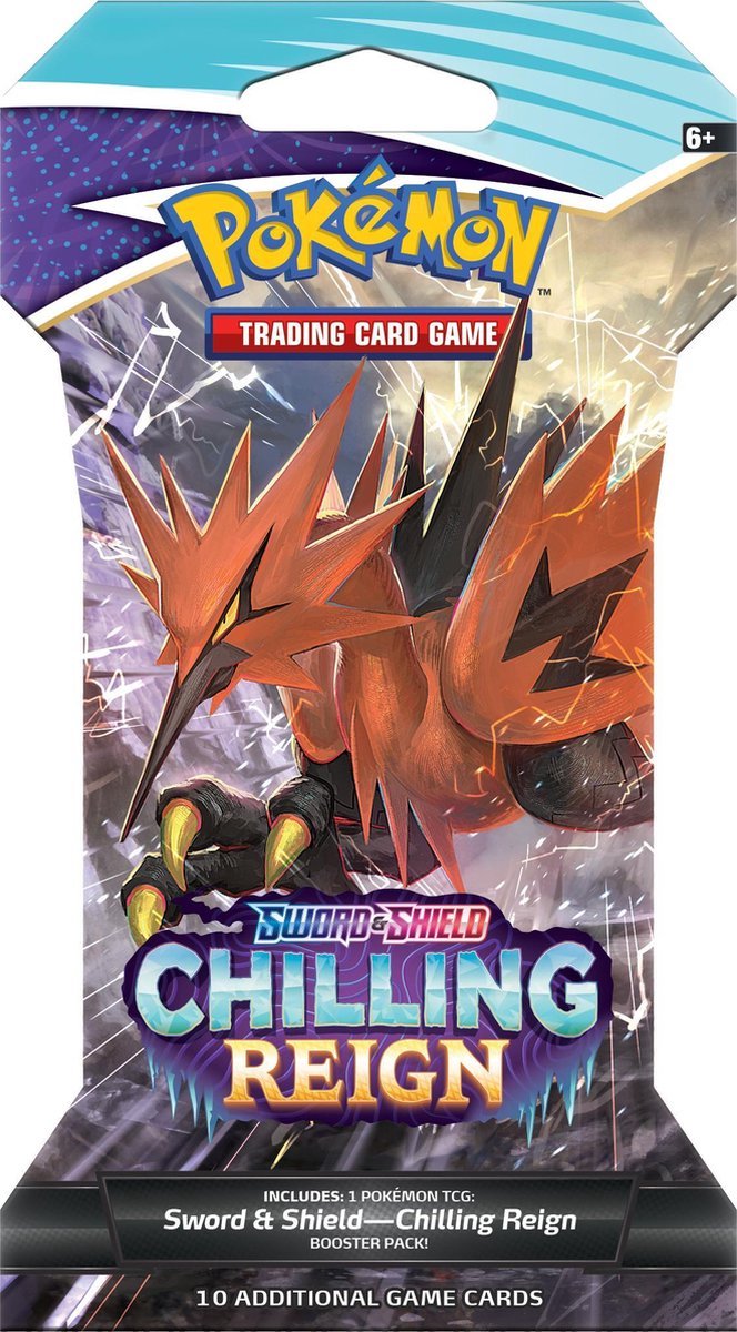 Pokémon Sword & Shield Chilling Reign Sleeved Booster - Pokémon Kaarten + 5 Pokémon Stickers