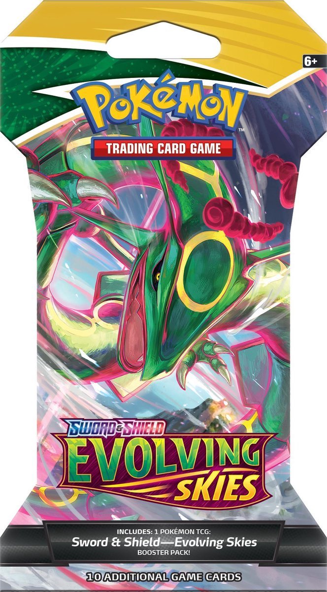 Pokémon Sword & Shield Evolving Skies Sleeved Booster - Pokémon Kaarten + 5 Pokémon Stickers