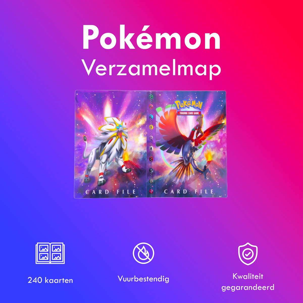 Pokémon Verzamelmap – Voor Kaarten – 240 kaarten – Exclusief Kaarten