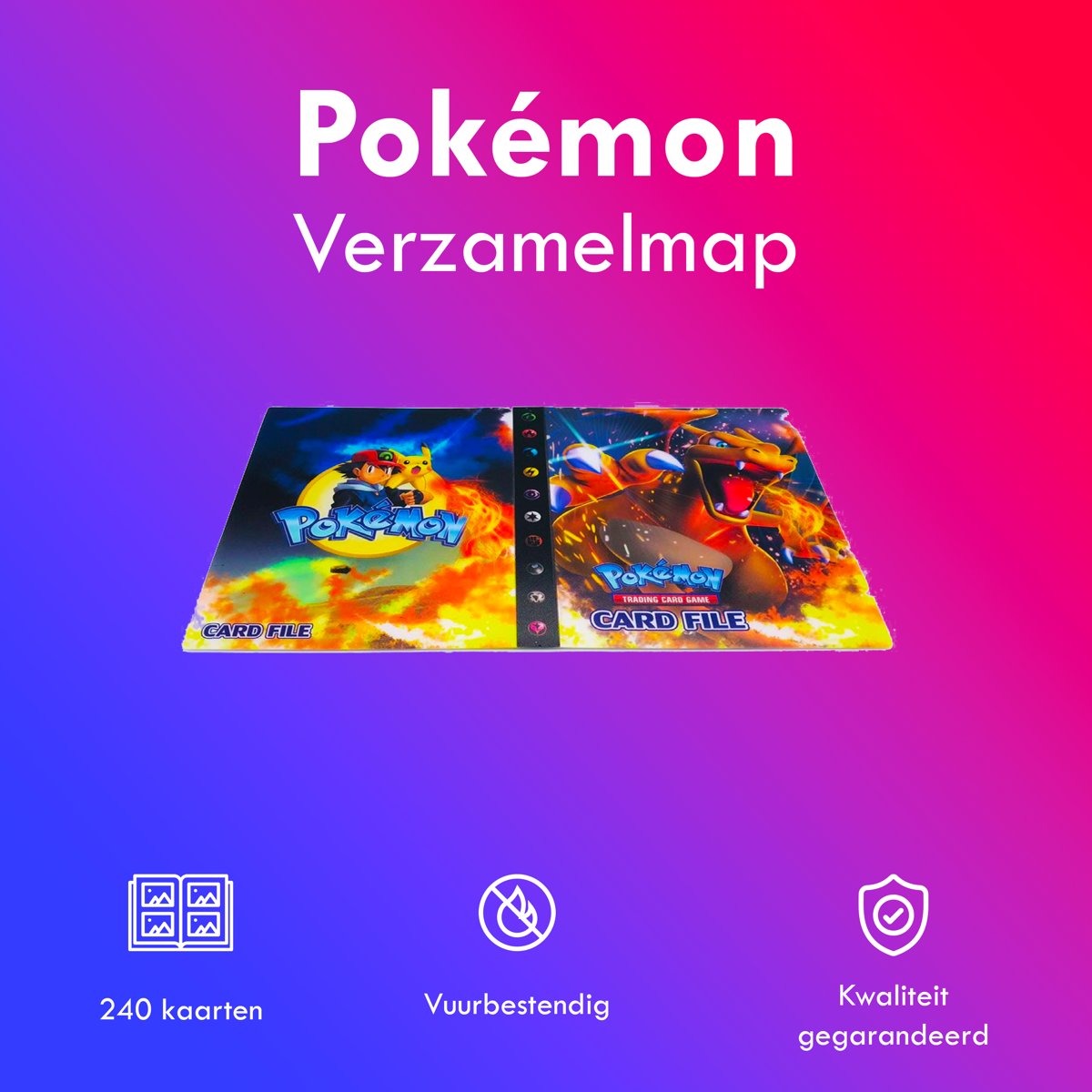 Pokémon Verzamelmap – Voor Kaarten – 240 kaarten – Exclusief Kaarten – Charizard