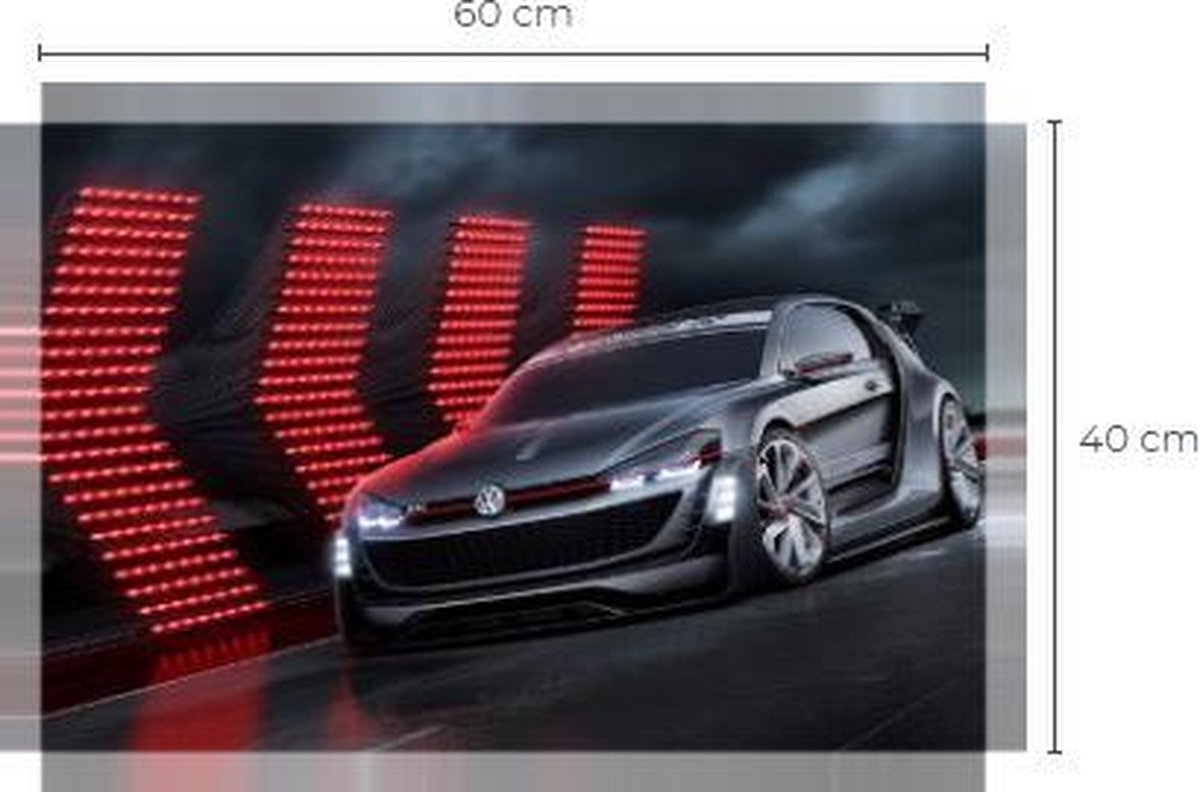 Volkswagen - GTI Midnight - Canvas - Woonkamer - Slaaplamer - kaarten - Canvas